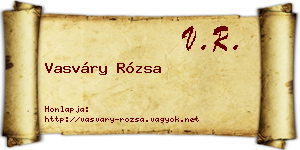 Vasváry Rózsa névjegykártya