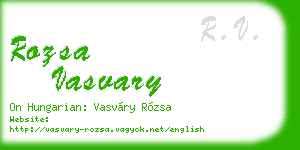 rozsa vasvary business card