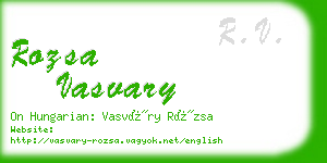 rozsa vasvary business card